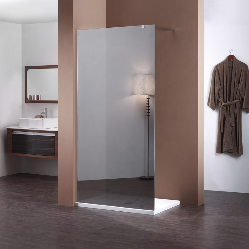 walk-in shower enclosure with coating film
