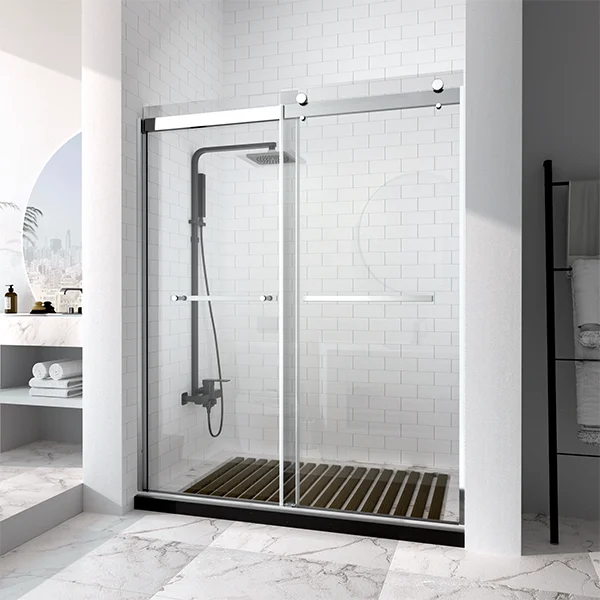 a framed shower door