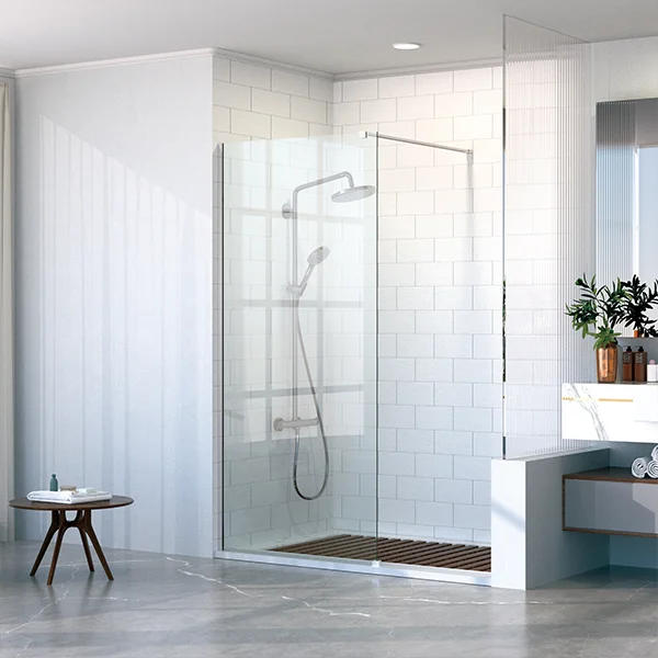 2-panels frameless glass shower room