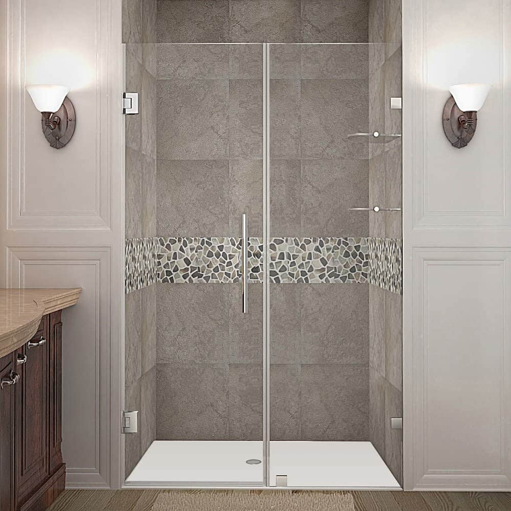 a hinged shower door 