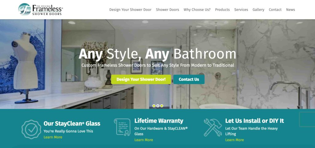 The Original Frameless Shower Doors Banner