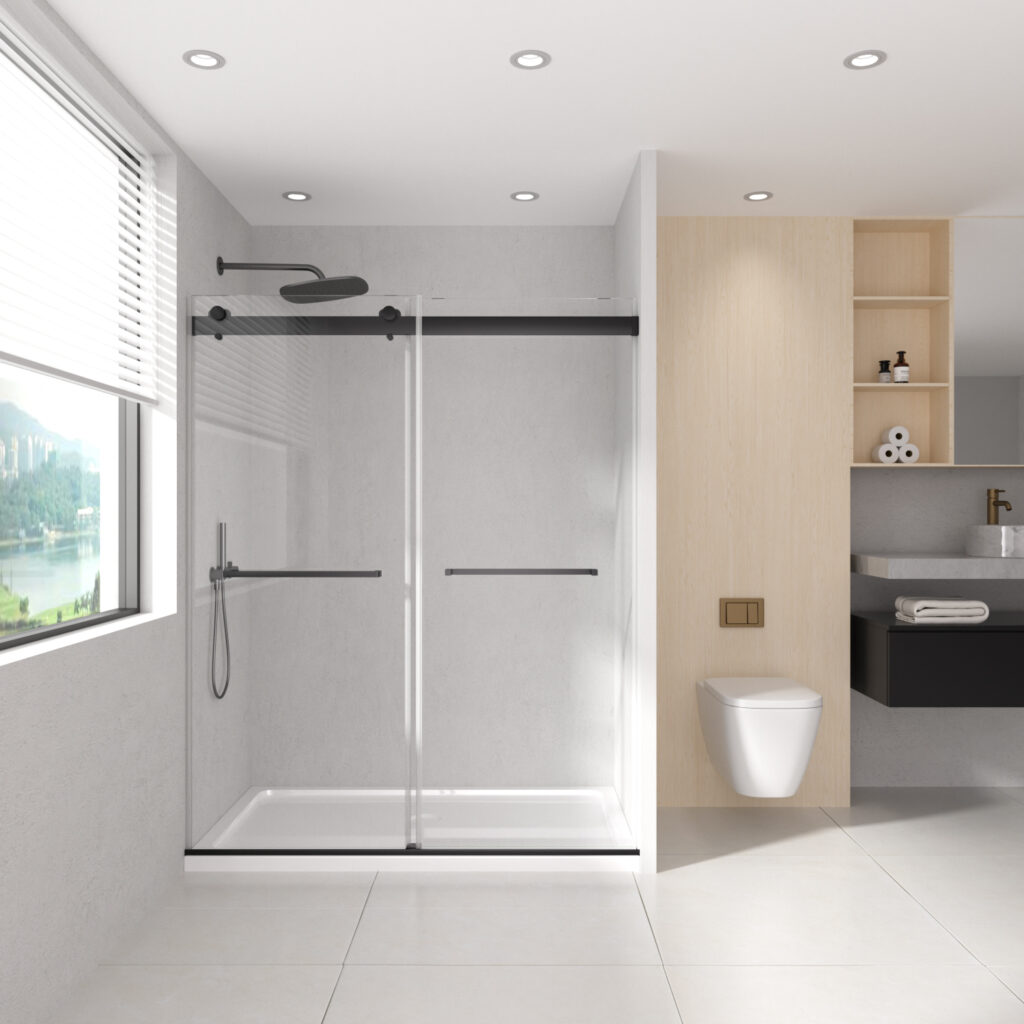 semi-frameless shower door