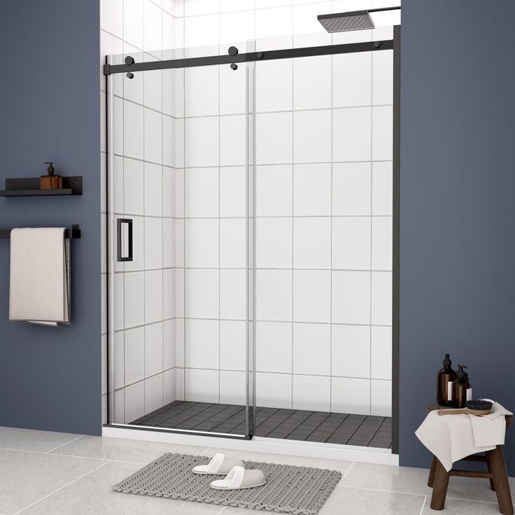 semi-frameless shower door