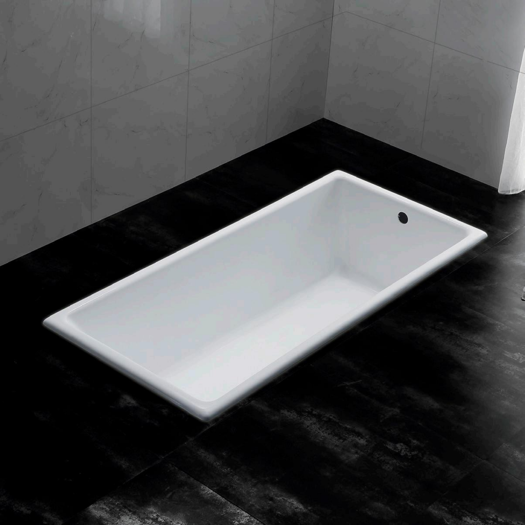 built in acrylic bathtub white rectangular 1650x760x470mm CC436