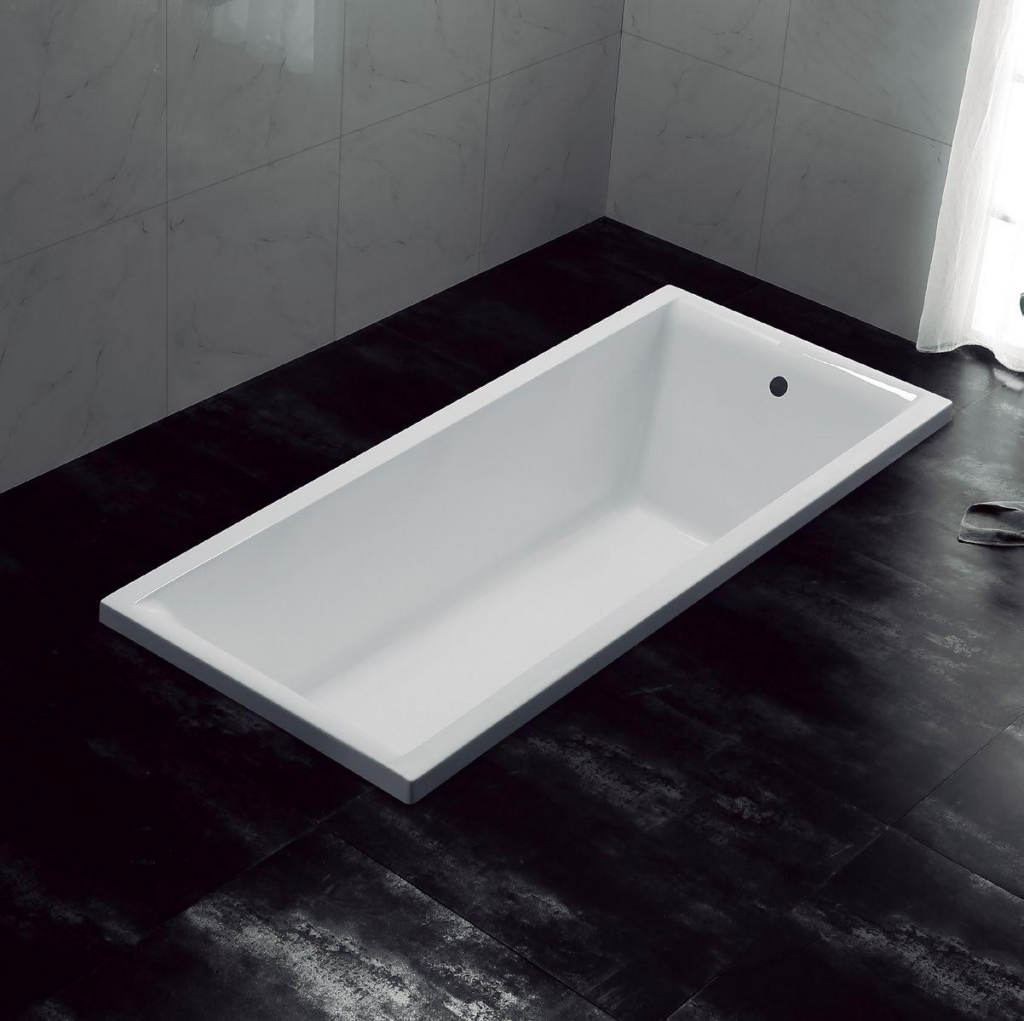 rectangular acrylic bathtub white built in CC531
