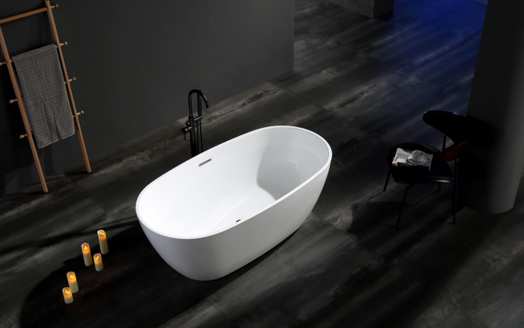 freestanding acrylic bathtub white oval EE666