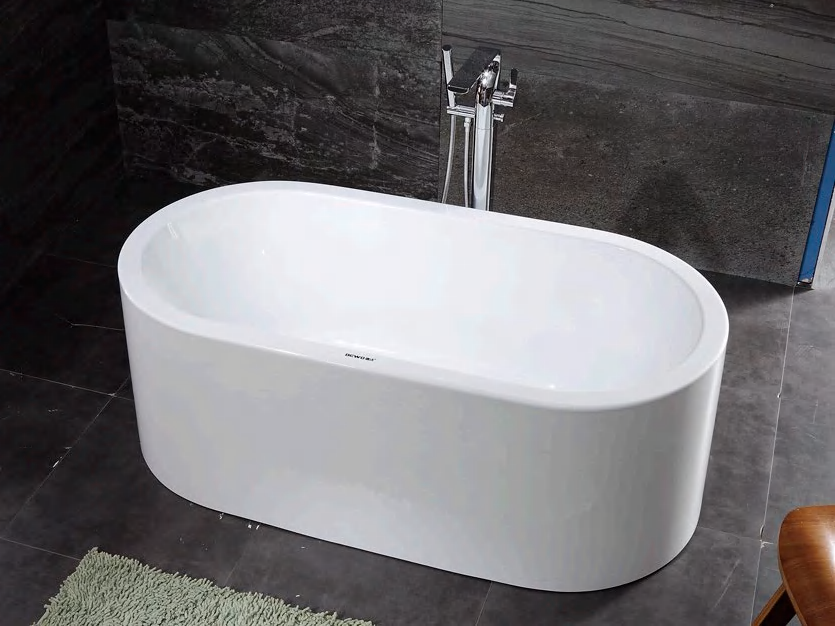 freestanding oval acrylic bathtub white thick edge 1500mm EE614