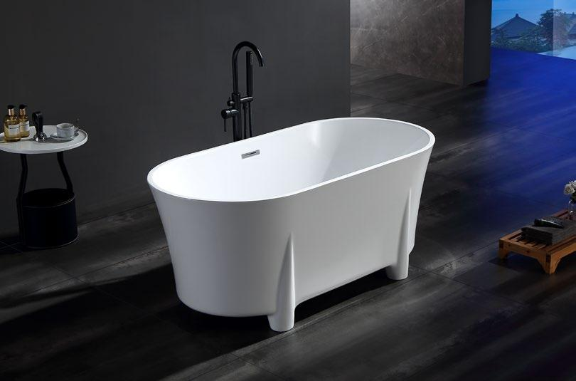 solid base freestanding acrylic bathtub white 1700mm EE668