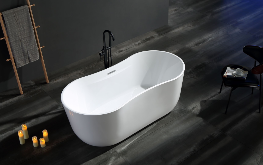 modern freestanding acrylic bathtub white designer shape EE669