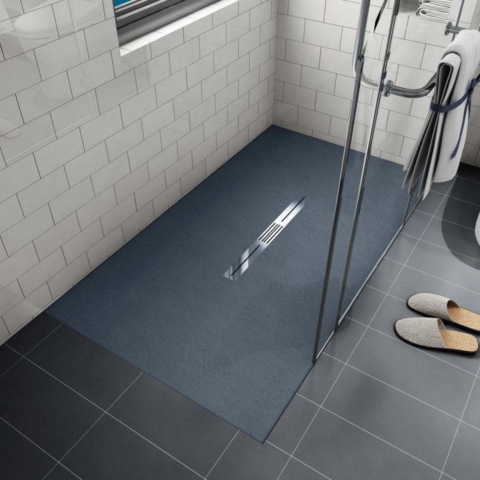 Portable Waterproof Marble Stone Shower Base ODM Shower Pan Piatti Doccia With Linear Drain