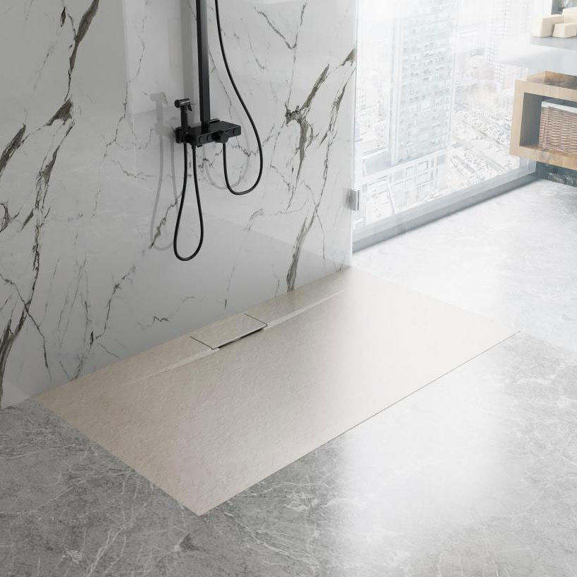 Portable Waterproof Marble Stone Shower Base ODM Shower Pan Piatti Doccia With Linear Drain