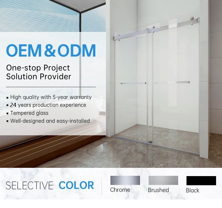 JP0219A Bathroom Sliding Glass Shower Door