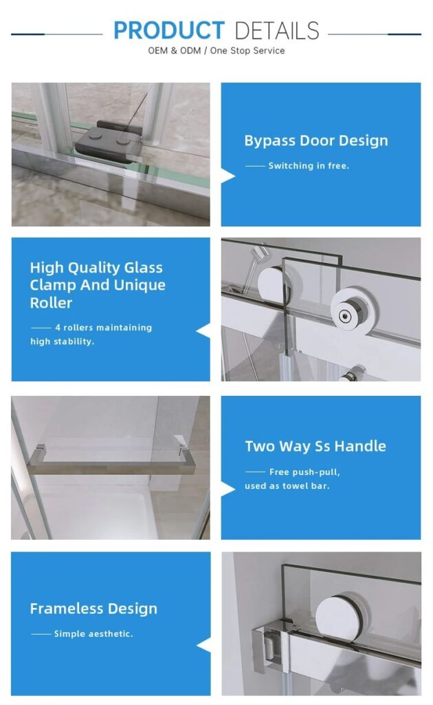 JP0219 frameless sliding shower door
