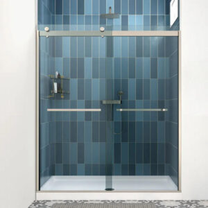 JK2712  Clear Tempered Glass Bypass Double Sliding Shower Door