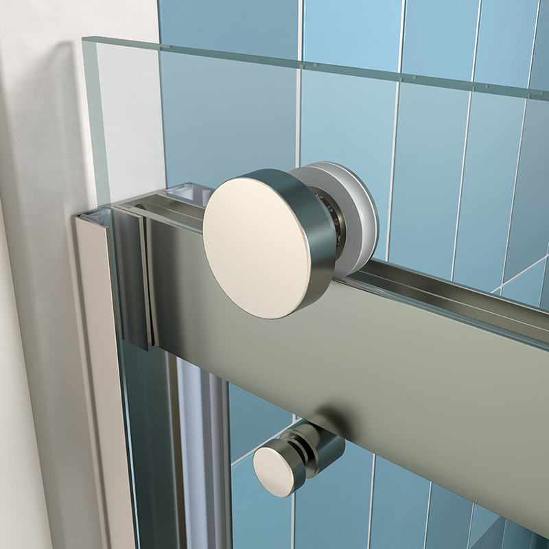 JK2712 Clear Tempered Glass Bypass Double Sliding Shower Door