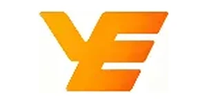 Geometric YE monogram brand logo with yellow to orange gradient on plain white background