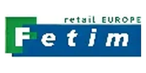 Fetim retail Europe logo with green geometric F element and white Fetim lettering on a blue bar