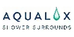 Aqualox brand logo with teal water droplet replacing the letter O and Slower Surrounds tagline on white background